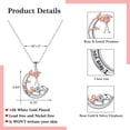 thumbnail image 2 of TURANDOSS Elephant Gifts for Women, 14K White Gold Plated Crescent Moon Rose Pendant Elephant Necklace for Women Elephant Gifts, 2 of 6