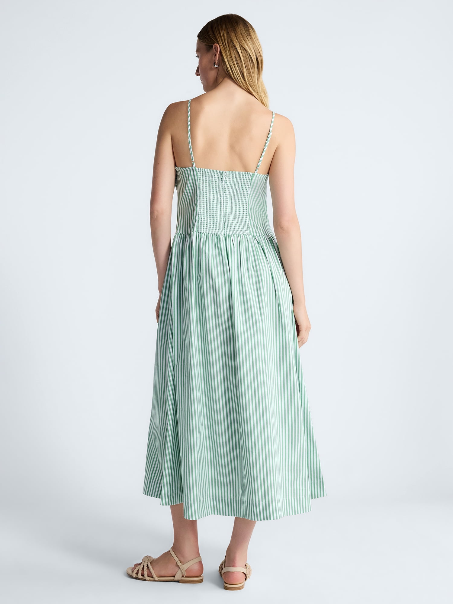 Free Assembly Women's Twist Front Sleeveless Maxi Dress with Drop Waist, Sizes XS-XXL