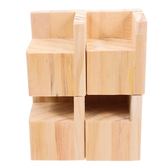 4 Pcs Increase Legs Table Height Extenders Heighten Chair Legs Desk Leg Risers Wood 8.10X6.30X6.30CM