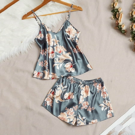 Xdegoge Satin Nightgowns for Women Silk Slip Dress Sleepwear Sexy V Neck Negligee Lingerie Short Nightwear Soft Chemise Nightwear Silk Robe Gray S Your Orders