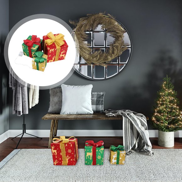 LIFKOME 1 Set Lights Box Illuminated Lighted Present Boxes PVC Simple and Generous Party Hosts