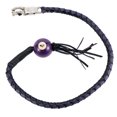 thumbnail image 2 of Dream Apparel 42" Leather Motorcycle Get Back Whip for Handlebar Fringed Biker Whip With Pool Ball Black Purple, 2 of 4