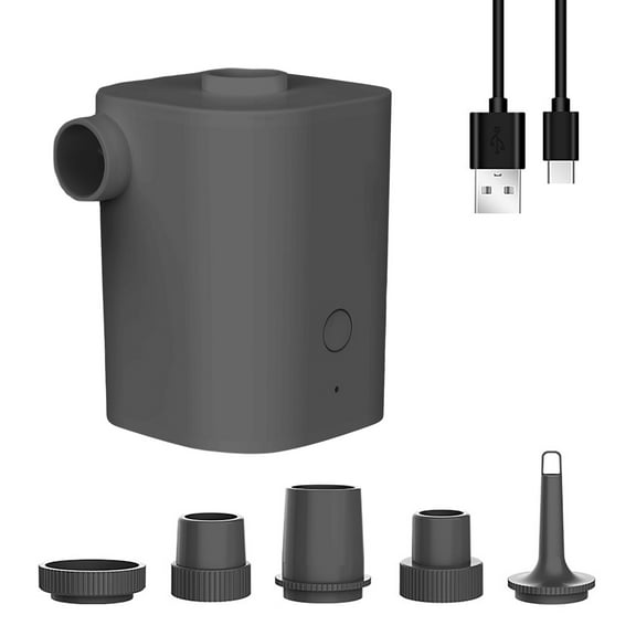 MixMart 2500mAh Battery Rechargeable Electric Air Pump with 5 Nozzles Quickly Inflation/Deflation Portable Swimming Rings Air Mattress Pump for Outdoor