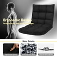 thumbnail image 5 of Giantex Adjustable Floor Gaming Sofa Chair w/14-Position, Cushioned Folding Lazy Reclinerw/High Resilience Sponge, Sleeper Bed Couch Recliner((Black), 5 of 9