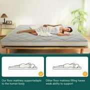 Japanese Floor Mattress, Futon Mattress, Foldable & Portable, Roll Up Mattress Tatami Mat Sleeping Pad with Storage Bag