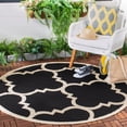 thumbnail image 3 of Safavieh Courtyard Becky Geometric Indoor/Outdoor Area Rug, Black/Beige, 7'10" x 7'10" Round, 3 of 11