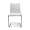 thumbnail image 2 of Contemporary White Faux Leather Chrome Dining Chair, 2 of 3