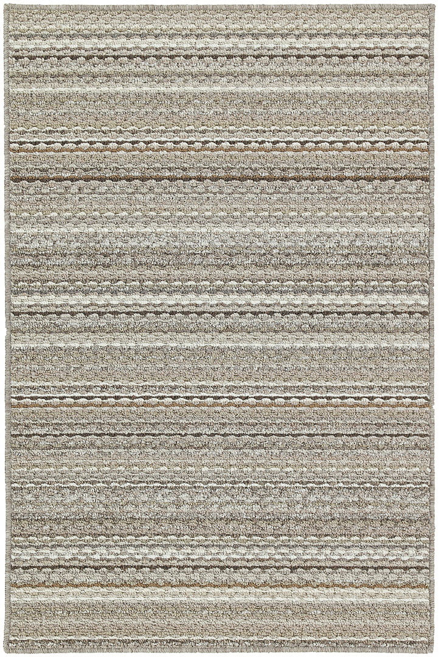 Mainstays Carnival Stripe Polypropylene Assorted Earth Tones Indoor Area Rug, 54" x 72"