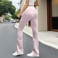 thumbnail image 5 of QATAINLAV Womens Flare Leggings Workout High Waisted Tummy Control Yoga Pants Casual Bell Bottoms Athletic Joggers Fall Outfits, Pink, XXL, 5 of 9