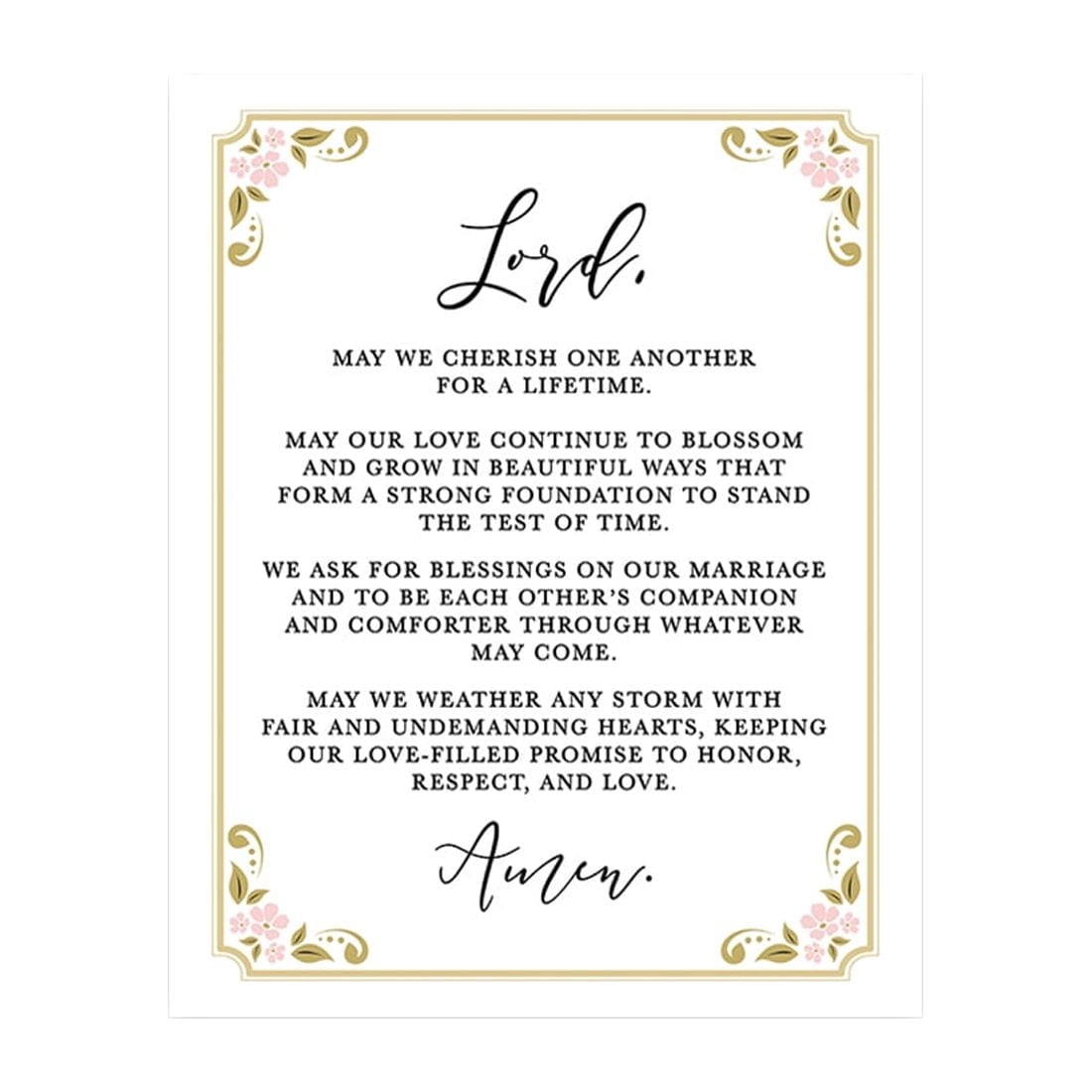 Koyal Wholesale Marriage Prayer Canvas Wall Art Decor, Swirl Floral Frame Design, Wedding Registry Ideas, Anniversary