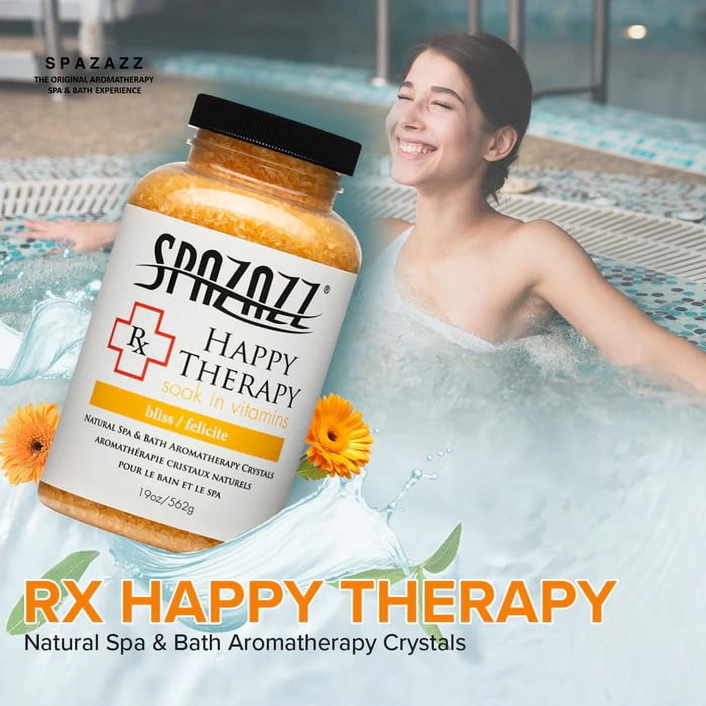 Spazazz Aromatherapy Spa and Bath Crystals - Happy Therapy 19oz (2 Pack)