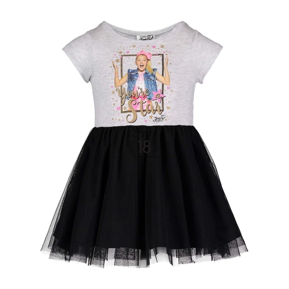 JoJo Siwa Little Girls Tulle Dress Black/White 4