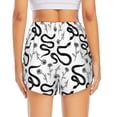 thumbnail image 3 of Picia Hand Drawn Snake Pattern Women's 2 in 1 Athletic Running Shorts High Waisted Workout Casual Gym Sweat Shorts with Comfy Liner Zipper Pockets-X-Large, 3 of 9