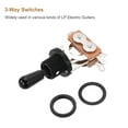 thumbnail image 3 of Uxcell 3 Way Short Straight Guitar Toggle Switch Pickup Selector Black with Black Tip Knob Caps, 3 of 5