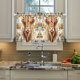 thumbnail image 2 of Yayeee Kitchen Curtains Tier Pair Light Filtering 27"x24" Rod Pocket Short Cafe Window Panel, Floral Cow, 2 of 7