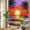 Purple, variant on Sunset Window Privacy Film, Palm Trees Beach Coastal Ocean Summer Stained Glass Rainbow Film Decorative Window Clings, Static Cling Sun Blocking Stickers 17.7" x 39.3"