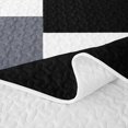 thumbnail image 5 of Castle Fairy Minimalist Offset Rectangle Block Twin Quilt Set 2 Pieces,Watercolor Mosaic Twin Coverlet Set,Olive Gray Black,1 Bedspread and 1 Pillowcase, 5 of 7