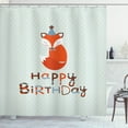 thumbnail image 1 of Ambesonne Vintage Shower Curtain, Fox Greeting Text, 69"Wx84"L, Almond Green Orange, 1 of 3