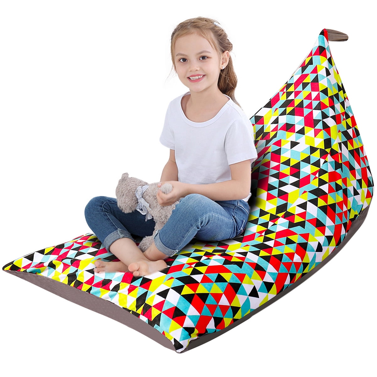70x80cm Stuffed Bean Bag Cover Plush Toy Storage Clothes Organizer Seat Floor Foldable Linen Chair Sofa No Filling 