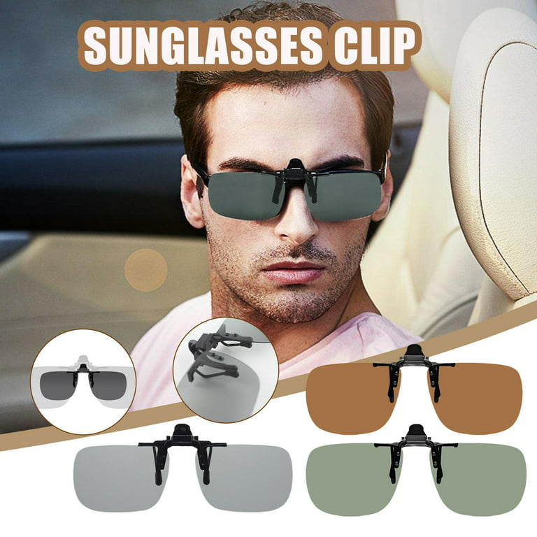 Clip-On Sunglasses Rimless Flip Up Driving Glasses Night Vision Polarized  Glasses for Women Men L5A9 