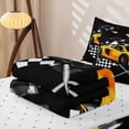 thumbnail image 5 of Erosebridal Yellow Sports Car Zipper Twin Comforter Sets with Fitted Sheet and 2 Pillowcases,Race Checkered Flag Cross Zipper Bedding Set For Boys,Reversible,4 Pieces, 5 of 7