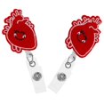thumbnail image 3 of Felt Badge Reel Retractable Nurse Badge Holder for Nurses Hospital Workplace Red Felt with Swivel Clip 2Pcs, 3 of 3