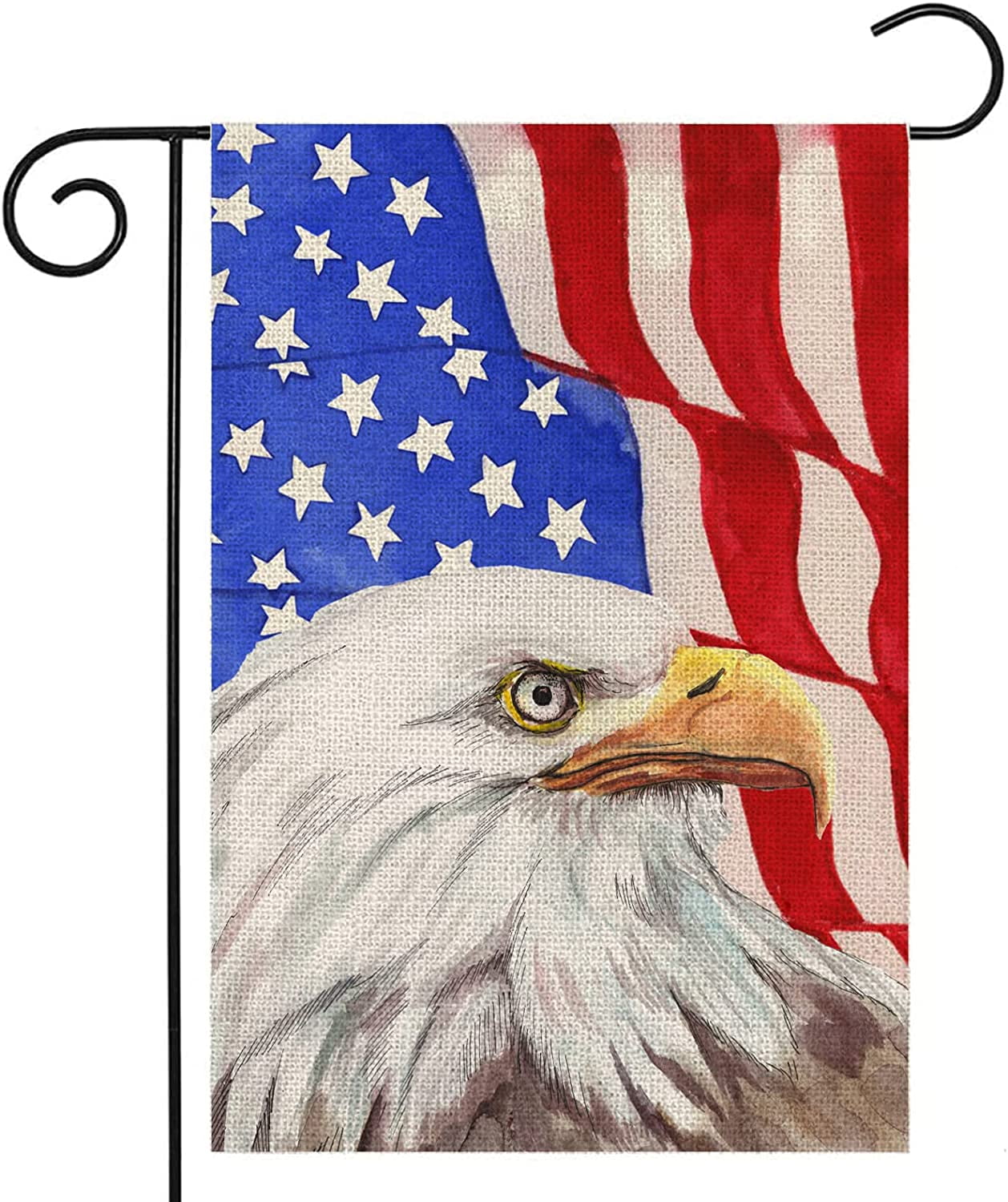 4th of July Eagle Garden flag 12x18 Double Sided,Patriotic Eagle with