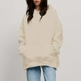 thumbnail image 2 of Plain Hoodies Womens, Girls Sweatshirts and Hoodie Longline Sweatshirt Women Lightweight Pullover Long Sleeve Tops with Pockets for Gym, Yoga, Workout, Running, Dailywear Leisure, 2 of 6