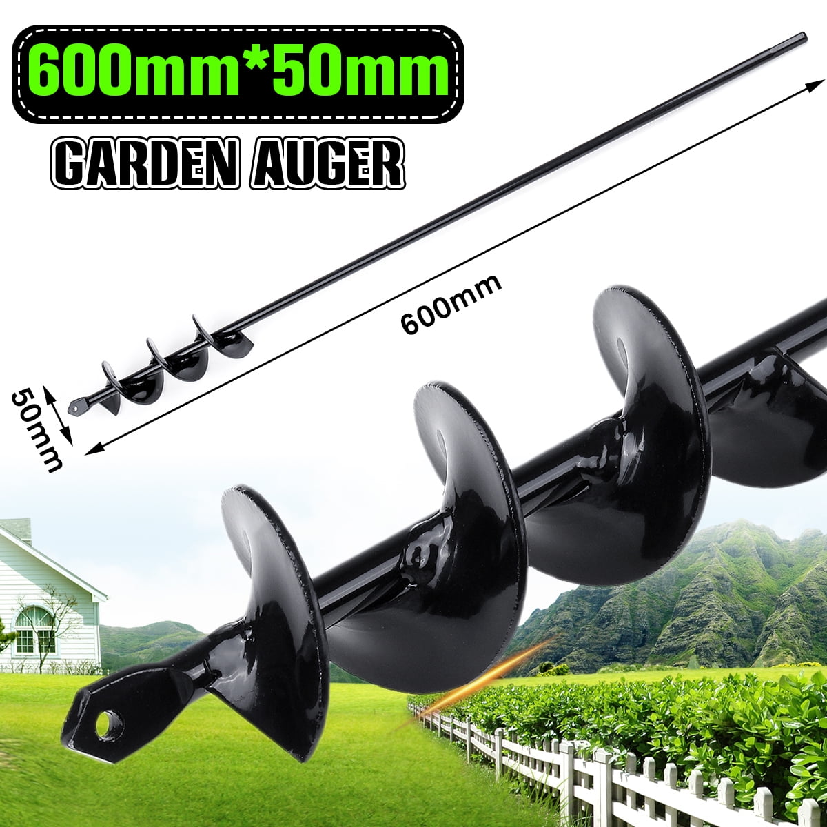 24*3in Planting Auger Spiral Hole Drill Bit For Garden Yard Earth Planter Digger 24*3in Planting Auger Spiral Hole Drill Bit For Garden Yard Earth Planter Digger