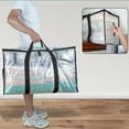 thumbnail image 5 of Hxlamzoo Heavy Duty Transparent Storage Bags with Reinforced Handles & Double Zipper - Extra Large Waterproof Organizer for Clothes, Quilts, Toys, Christmas Decor - Foldable Tote Bag, 5 of 6