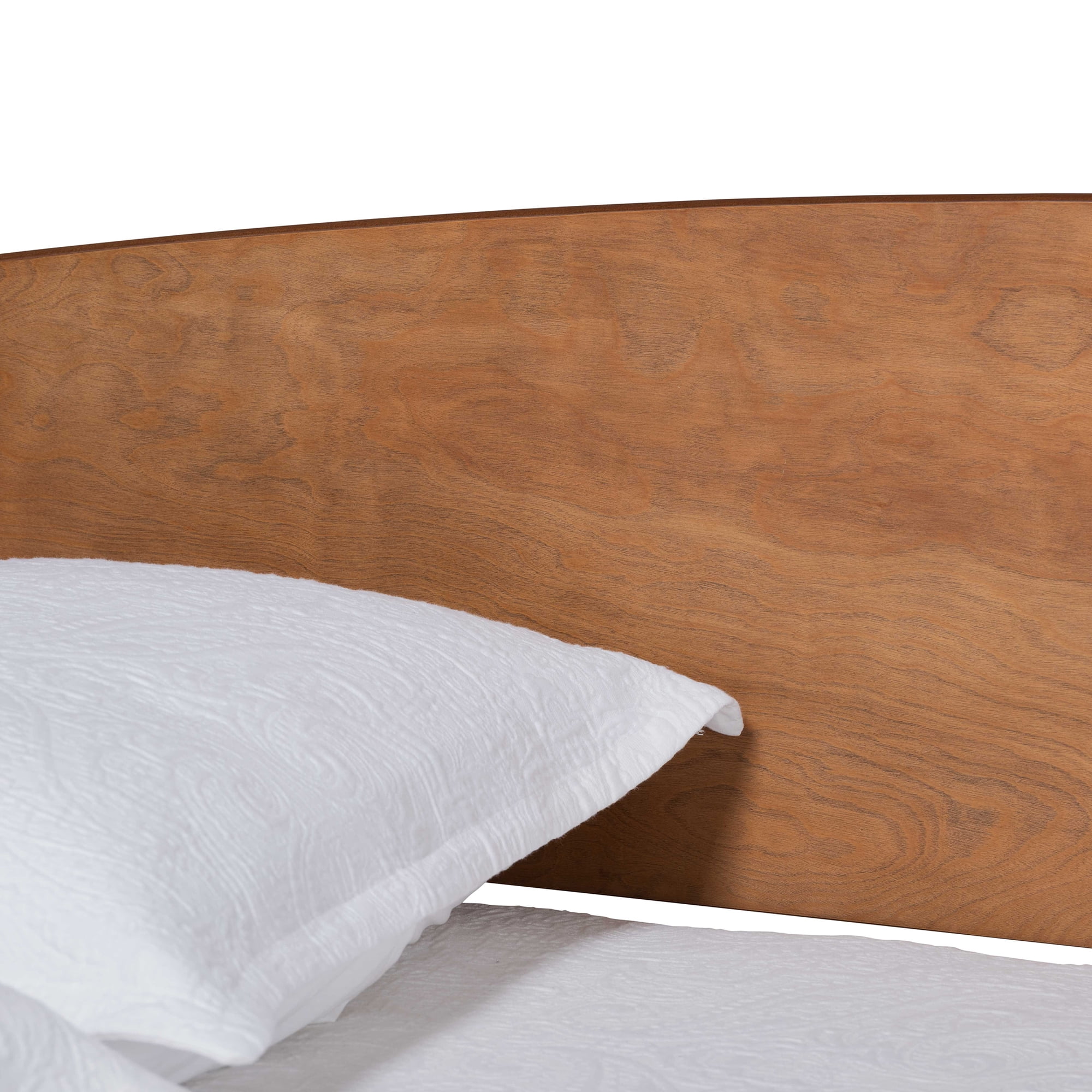 Baxton Studio Veles Mid-Century Wood with Trundle Daybed, Full, Ash Walnut