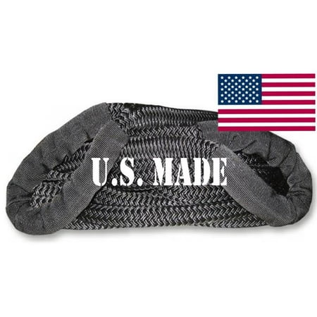 

U.S. made 1 inch X 10 ft KINETIC RECOVERY ROPE (Snatch Rope) MILITARY-GRADE (BLACK) - 4X4 VEHICLE RECOVERY