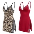 thumbnail image 3 of LWP 2 Pack Women's Lingerie Sexy Nightwear Spaghetti Strap Nightgown Babydoll Chemise, 3 of 5