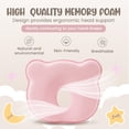 thumbnail image 2 of Almohada para bebé MarBoost de espuma viscoelástica suave y transpirable, rosa, con forma de oso, 2 of 7