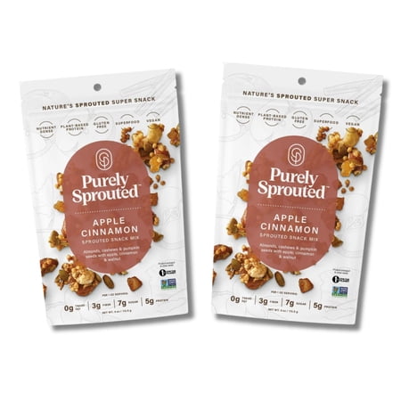 Purely Sprouted Apple Cinnamon Sprouted Nut & Seed Clusters, Non-GMO, 2 Pack, 4 oz