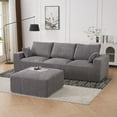 thumbnail image 3 of Miekor Furniture Boneless Sectional Cloud Couch Sofa for Living Room, 113" U-Shaped Modular Modern Lounge Sleeper Grey Couches with Chaise, No Assemble, Cordury Compression Upholstered Sofas MK4185, 3 of 12