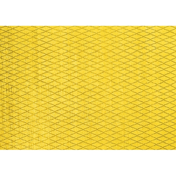 Ahgly Company Machine Washable Indoor Rectangle Solid Yellow Modern Area Rugs, 2' x 3'