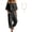 Black, variant on Off-Shoulder Tie Waist Cinched Waist Jumpsuit, Cinched Tie Waist with Pockets, Spring Summer Jumpsuit