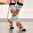 thumbnail image 5 of FORMRS Womens Knee High Socks Casual Long Thick Travel Daily Wear, 1 Pair, Orange Floral Tomatoes, 5 of 6