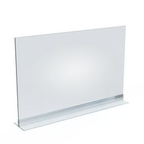 Azar Displays 102709 Clear Acrylic Double Sided Sign Holder 11" x 17" Horizontal with T-Strip, 10-Pack