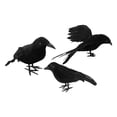 thumbnail image 4 of 3 piezas de cuervos de Halloween, decoración de cuervos y cuervos de Halloween, cuervos con plumas negras realistas hechos a mano para decoración de Estilo B, 4 of 8