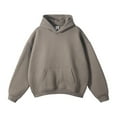 thumbnail image 3 of Momasggi Oversized Hoodies for Men Fall Winter Fleece Pullover Tops Baggy Long Sleeve Drop Shoulder Sweatshirts Big and Tall Solid Color Hooded Sweatshirt with Pockets Khaki 2XL, 3 of 9