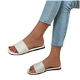 thumbnail image 4 of Zpanxa Slippers for Women Summer Open Toe Beach Sandals Roman Casual Flat Shoes Slippers Flip Flops for Women Beige 42, 4 of 8