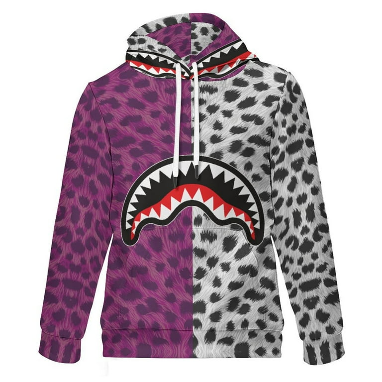 Kids Pink White Leopard Print Bape Shake Camo Hoodie Sweatshirt for Boys Girls Pullover Hooded with Kangaroo Pocket 9 11Y Walmart
