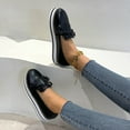 thumbnail image 4 of Black and Friday Deals 50% Off Clear! asdoklhq Sneakers for Women,New Platform Flat Casual Lazy Shoes Round Toe Bow Ladies Tassel Single Shoes, 4 of 9