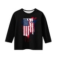 thumbnail image 4 of GERsome Unisex Kids 4th of July T-Shirts American Flag Graphic Tops Girls Crew Neck 3/4 Sleeve USA Flag Stars Stripes Patriotic Tee, 9-10 Years, 4 of 4