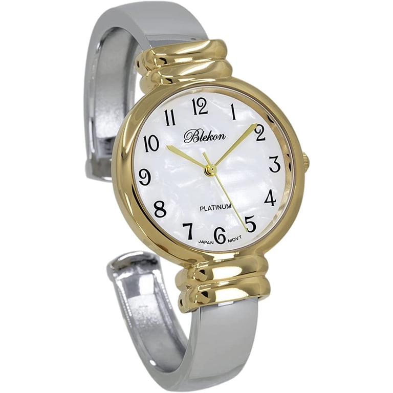 Mother of Pearl Cuff Bracelet Watch for Women Japanese Quartz Bangle Style Blekon Original Mother of Pearl Cuff Bracelet Watch for  main image 4