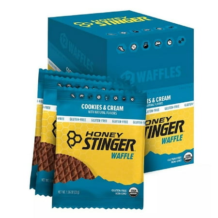 Honey Stinger Organic Gluten Free Waffle, Cookies & Cream, 1.06 Ounce, 12 Count
