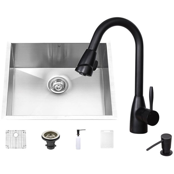 VIGO AllinOne 23" Stainless Steel Undermount Kitchen Sink and Graham