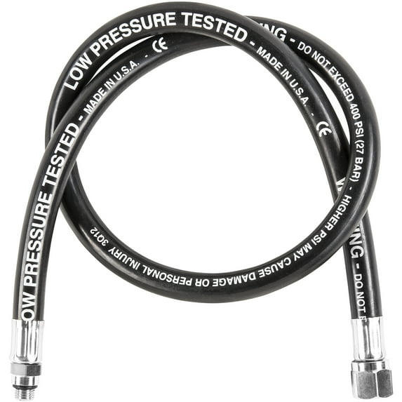 IST Low Pressure Rubber Regulator Hose with Screw On Valve Fittings (32 Inch, Black)